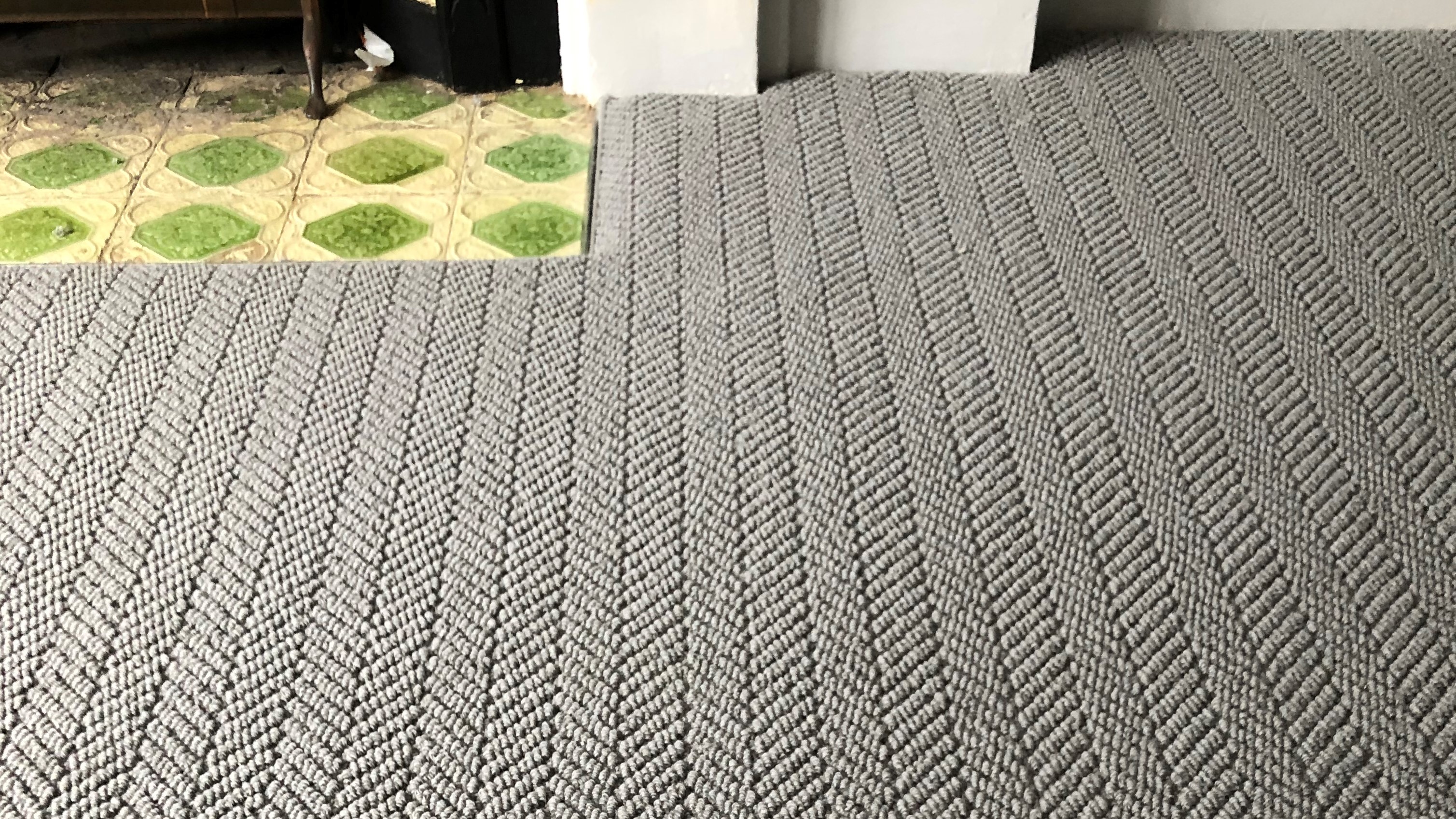 grey herringbone flooring